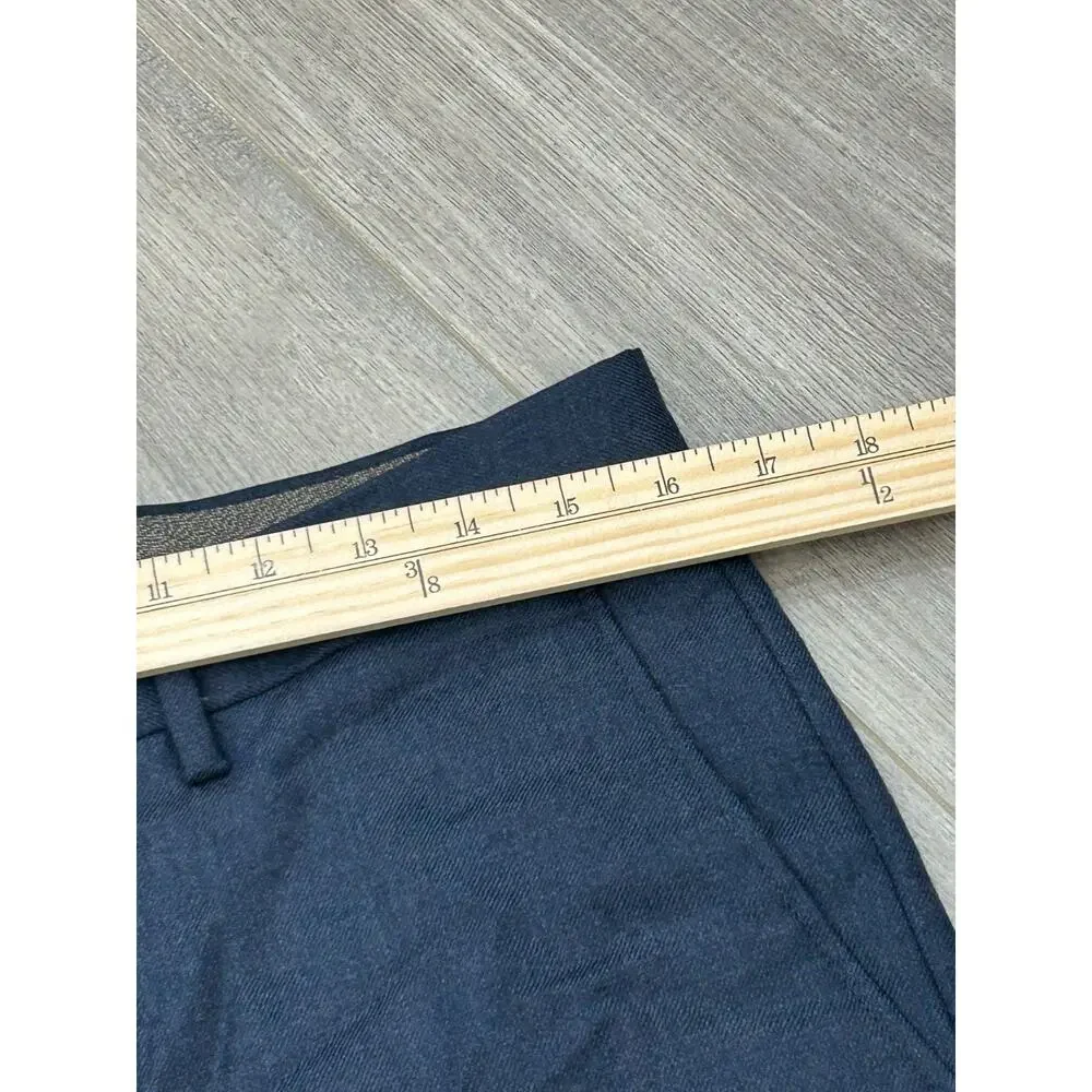 J.Crew Mens Navy Blue Wool Straight Leg Flat Front Bowery Dress Pants Size 32x30